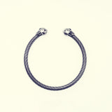 Tibetan Smile Skull Twist Bangle (S)-ZOCALO.JAPAN