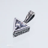 Jeweled Ivy Triangle Pendant : (White CZ)-ZOCALO.JAPAN
