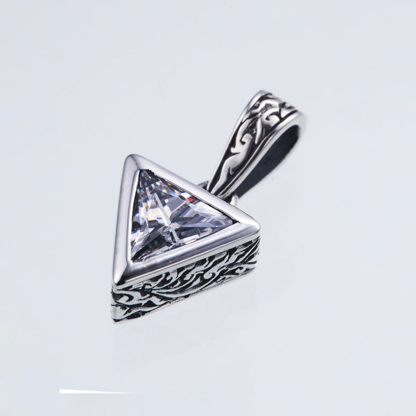 Jeweled Ivy Triangle Pendant : (White CZ)-ZOCALO.JAPAN