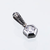 Jeweled Ivy Hexagon Pendant : (White CZ)-ZOCALO.JAPAN