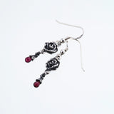 Jeweled Rose Hook Stud : (Garnet)-ZOCALO.JAPAN