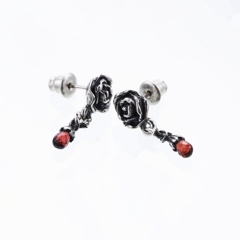 Jeweled Rose Stud : (Garnet)-ZOCALO.JAPAN