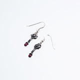 Jeweled Rose Hook Stud : (Garnet)-ZOCALO.JAPAN