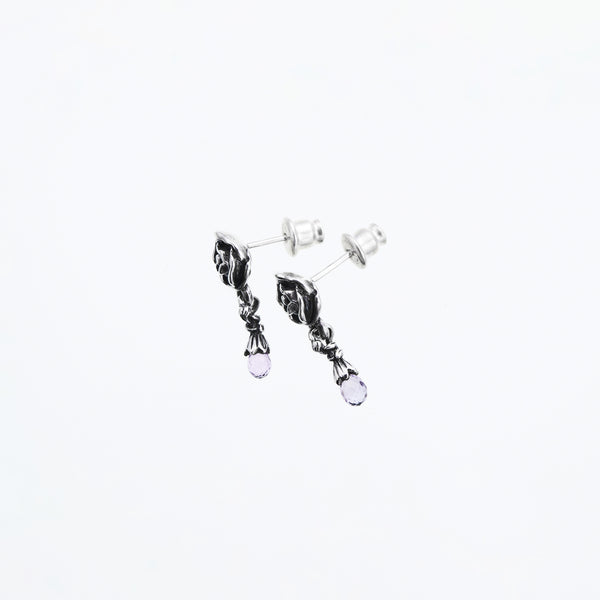 Jeweled Rose Stud : (Amethyst)-ZOCALO.JAPAN