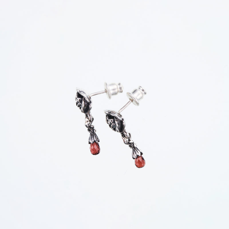 Jeweled Rose Stud : (Garnet)-ZOCALO.JAPAN