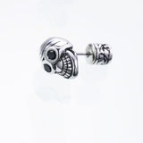 Jeweled Tibetan Smile Skull Stud : (BlacK CZ)-ZOCALO.JAPAN