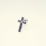 Trench Cross Stud : (White CZ)-ZOCALO.JAPAN