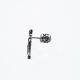 Cross On Cross Ear Stud : (Black CZ)-ZOCALO.JAPAN